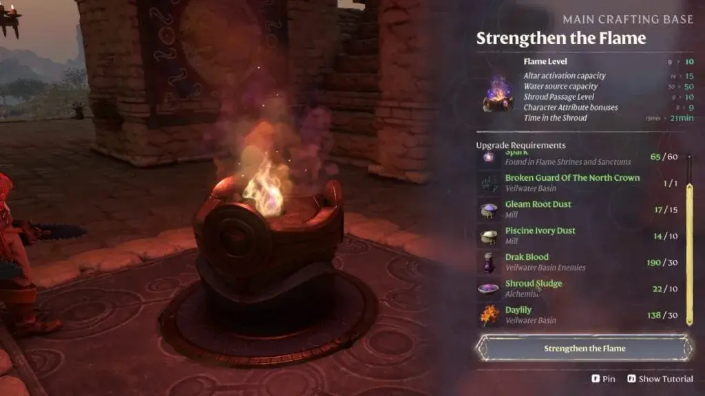 Flame level 10 strengthening requirements